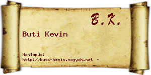 Buti Kevin névjegykártya